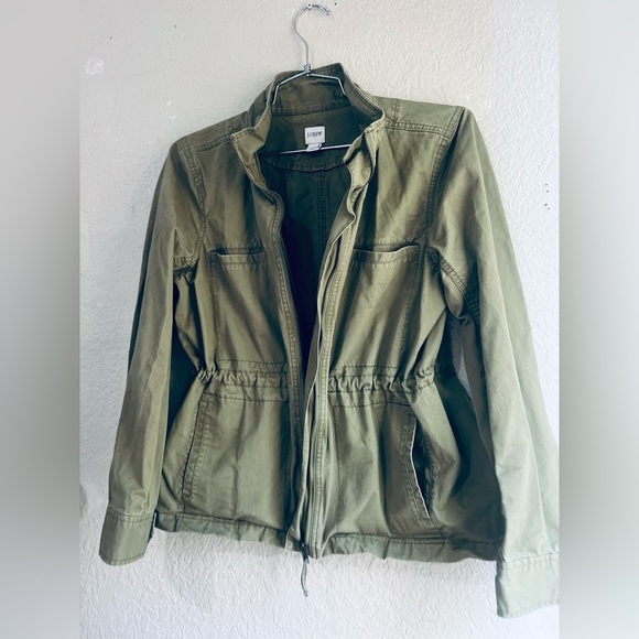 J.Crew women’s jacket light material with pockets adjustable on the waist L SIZE - Picture 6 of 13